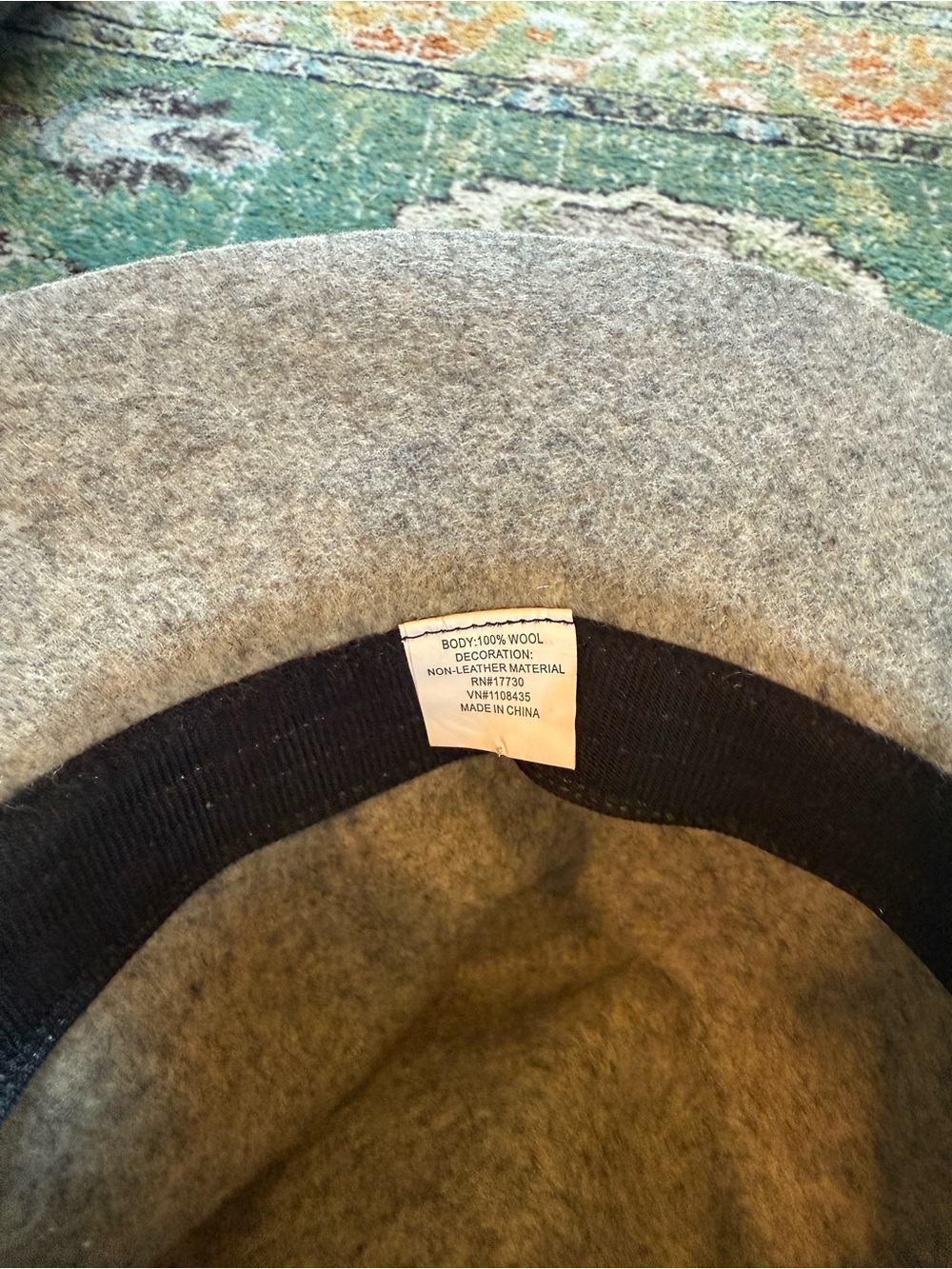 Light Gray 100% Wool Rancher Hat Braided Faux Leather Band Boho Western Festival - Picture 7 of 7